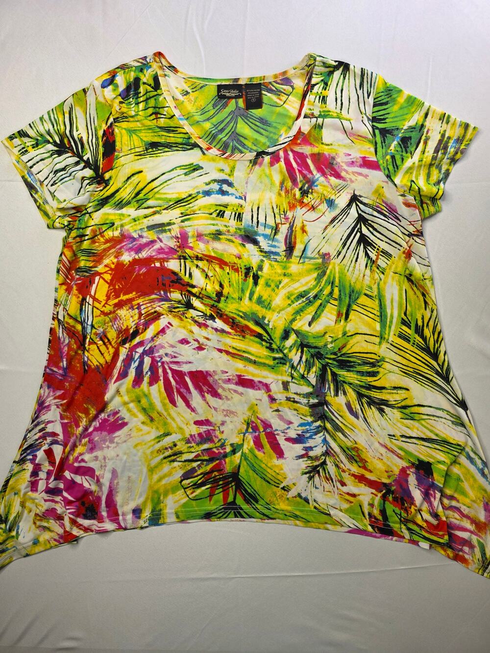 Sara Studio Tunic Top Poly Spandex Size 1X